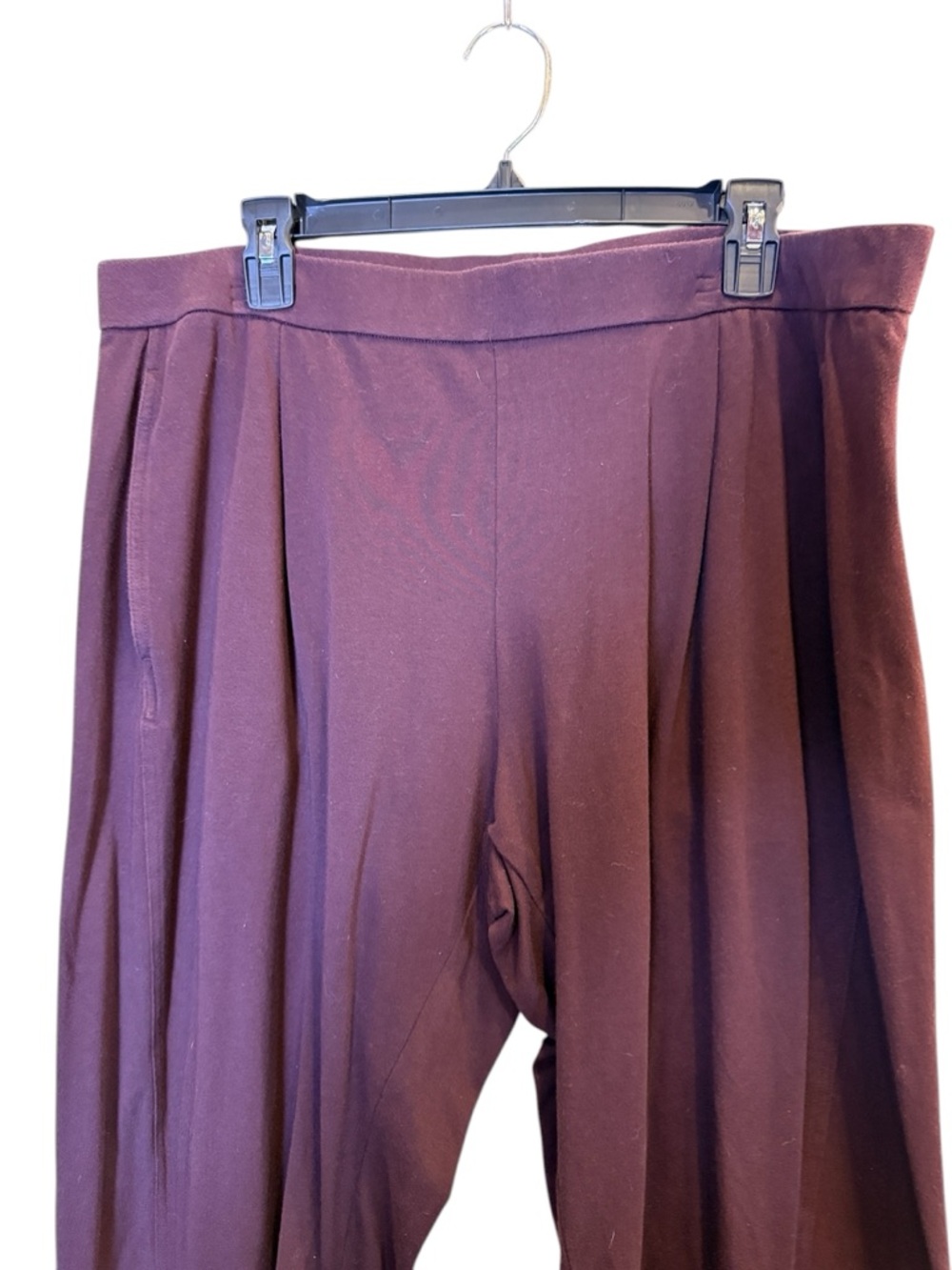 Eileen Fisher Women’s Burgundy Lagenlook Minimalist Organic Cotton Capris sz XL - Picture 2 of 11
